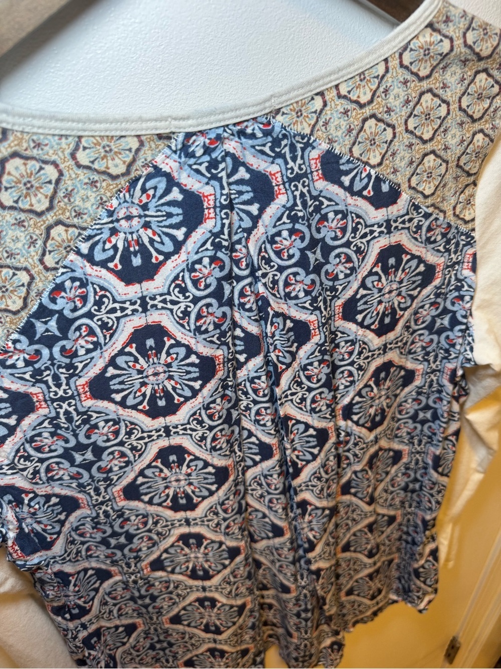 Prana Cream Long-Sleeve Top with Printed Shoulder Accents - Picture 7 of 13